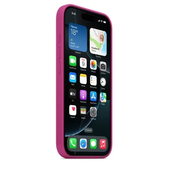 Cover Iphone 16 Pro Silicone Case With Magsafe Apple - Fuchsia